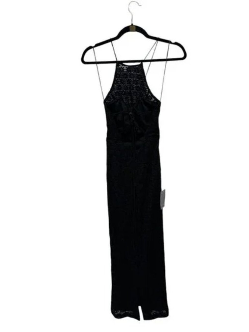 Bardot Lace Halter Neck Midi Dress Black Sleeveless Sheath Evening Cocktail Wome - Picture 4 of 8